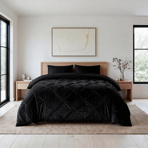 Bettdecke Ohne Bezug - Easy Velvet Pintuck Schwarz
