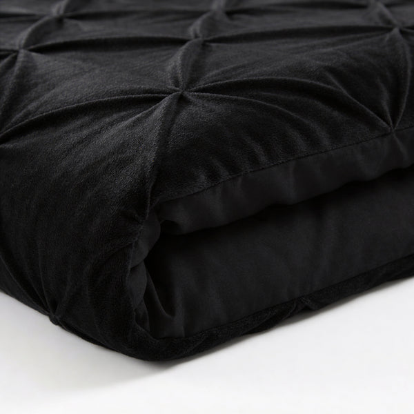 Bettdecke Ohne Bezug - Easy Velvet Pintuck Schwarz
