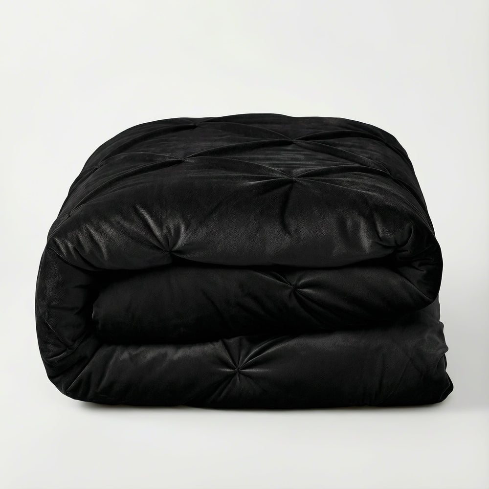 Bettdecke Ohne Bezug - Easy Velvet Pintuck Schwarz