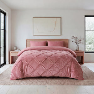 Bettdecke Ohne Bezug - Easy Velvet Pintuck Rosa