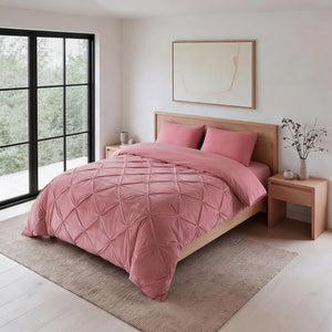 Bettdecke Ohne Bezug - Easy Velvet Pintuck Rosa