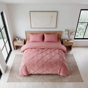 Bettdecke Ohne Bezug - Easy Velvet Pintuck Rosa