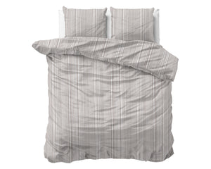 Bettbezug - Pinstripe Taupe 100% Baumwolle