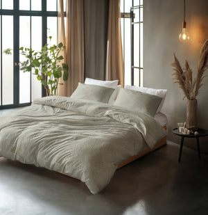 Bettbezug - Ripple Taupe 100% Baumwolle