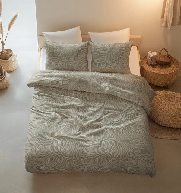 Bettbezug - Ripple Taupe 100% Baumwolle