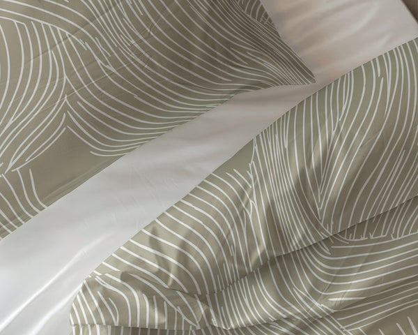 Bettbezug - Ripple Taupe 100% Baumwolle