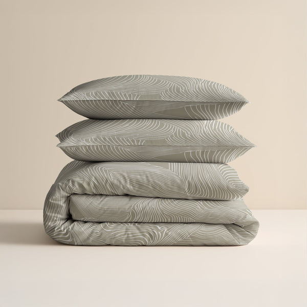 Bettbezug - Ripple Taupe 100% Baumwolle