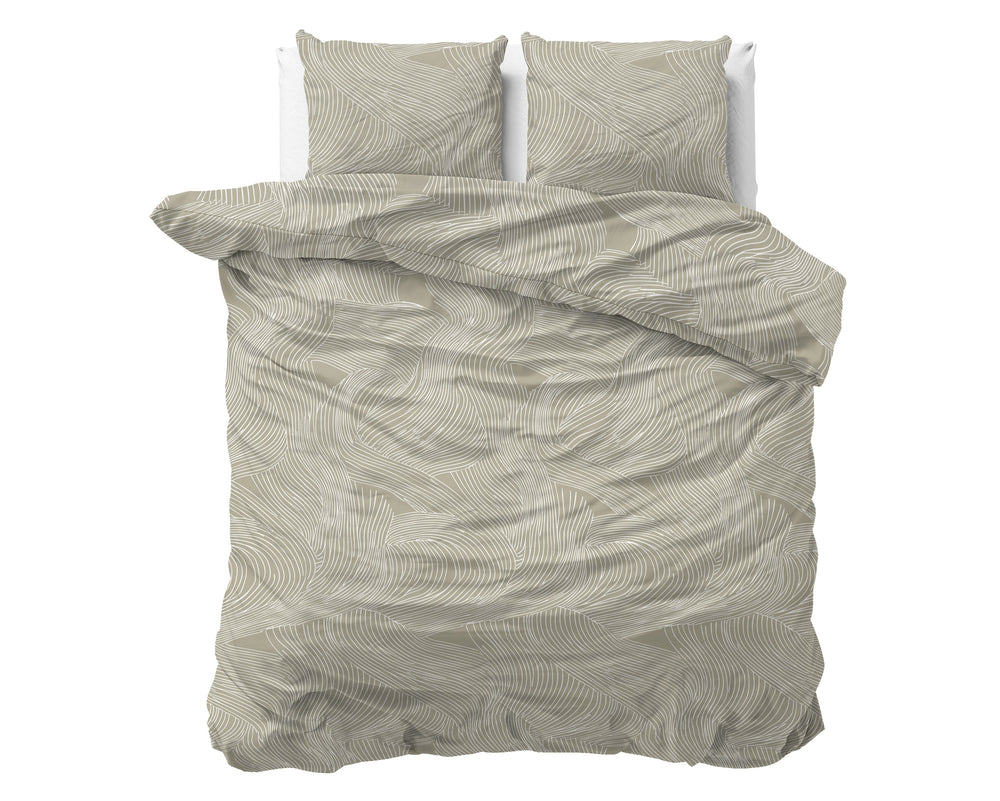 Bettbezug - Ripple Taupe 100% Baumwolle