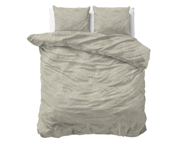 Bettbezug - Ripple Taupe 100% Baumwolle