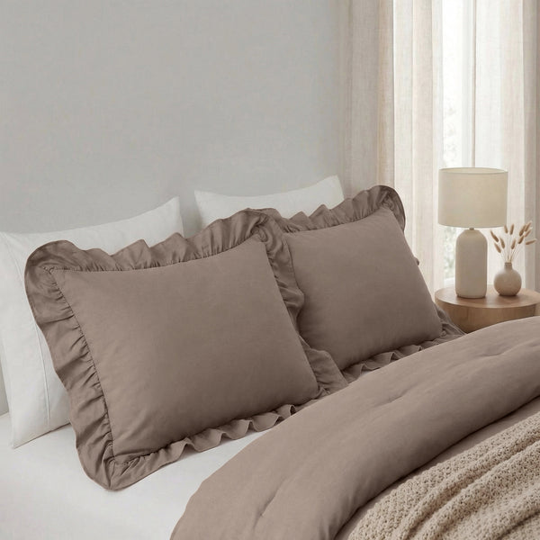 Easy Ruffles Kissenbezüge 2pack Taupe 60 x 70
