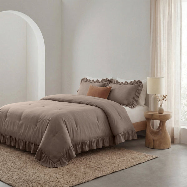 Bettdecke Ohne Bezug - Easy Bettdecke Ruffles Taupe