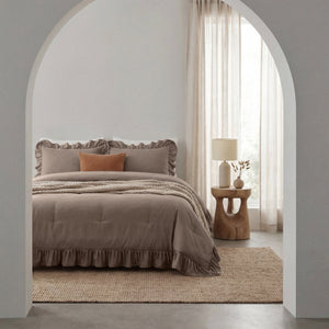 Bettdecke Ohne Bezug - Easy Bettdecke Ruffles Taupe
