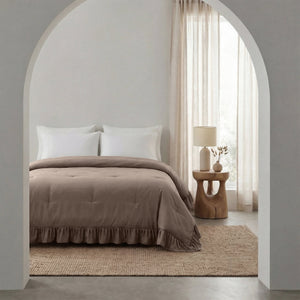 Bettdecke Ohne Bezug - Easy Bettdecke Ruffles Taupe