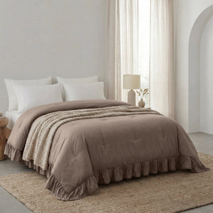 Bettdecke Ohne Bezug - Easy Bettdecke Ruffles Taupe