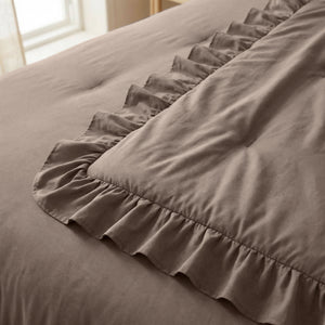 Bettdecke Ohne Bezug - Easy Bettdecke Ruffles Taupe