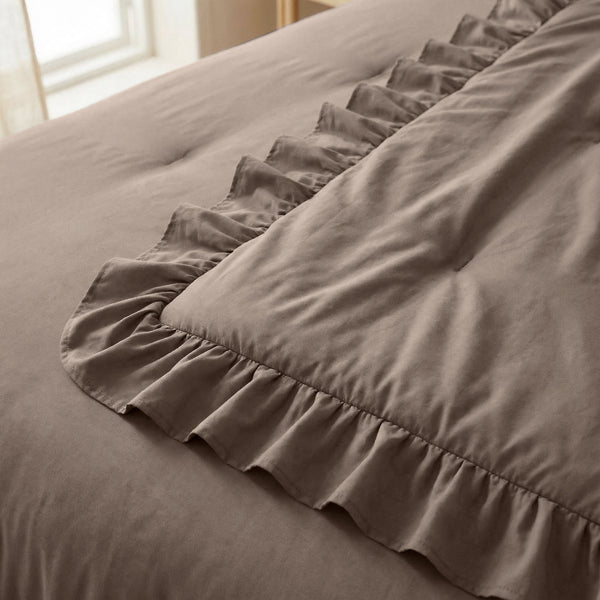Bettdecke Ohne Bezug - Easy Bettdecke Ruffles Taupe