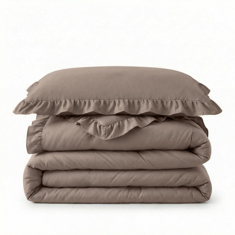 Bettdecke Ohne Bezug - Easy Bettdecke Ruffles Taupe