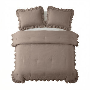 Bettdecke Ohne Bezug - Easy Bettdecke Ruffles Taupe