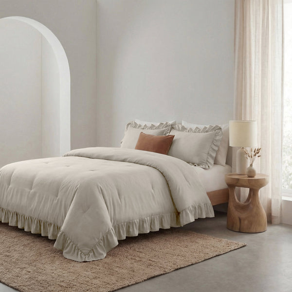 Bettdecke Ohne Bezug - Easy Bettdecke Ruffles Taupe/Grau
