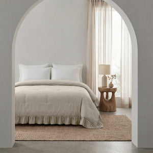 Bettdecke Ohne Bezug - Easy Bettdecke Ruffles Taupe/Grau