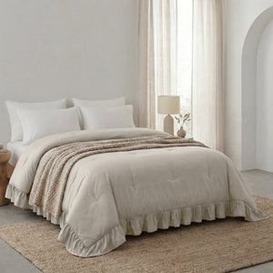 Bettdecke Ohne Bezug - Easy Bettdecke Ruffles Taupe/Grau
