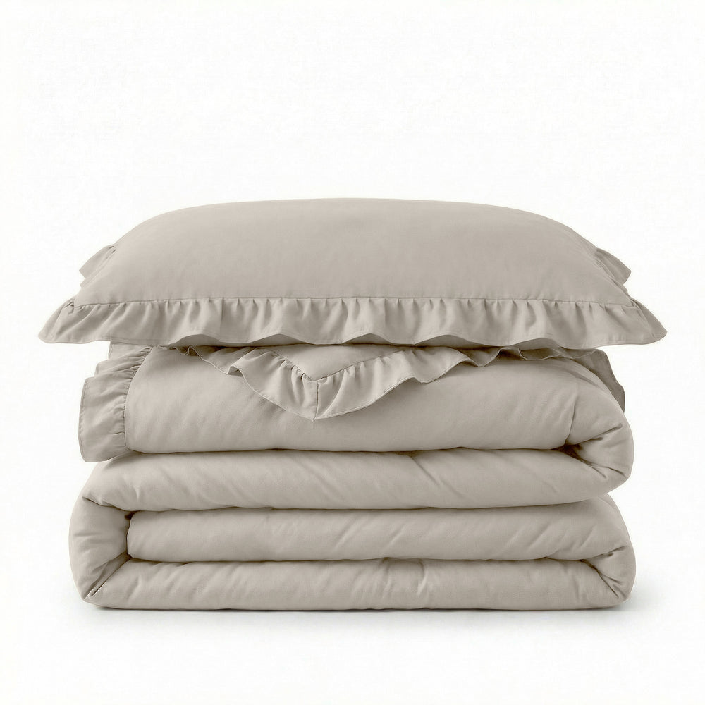 Bettdecke Ohne Bezug - Easy Bettdecke Ruffles Taupe/Grau