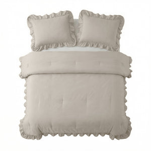 Bettdecke Ohne Bezug - Easy Bettdecke Ruffles Taupe/Grau