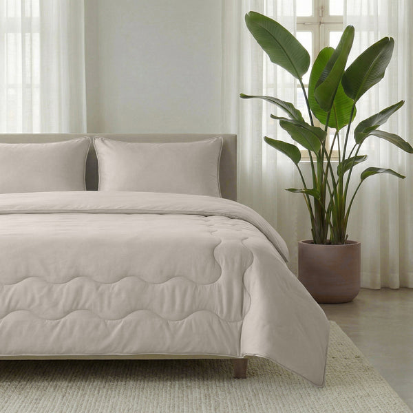 Kühlende Blue Cell Lazy Bettdecke Mit Bezügen Taupe