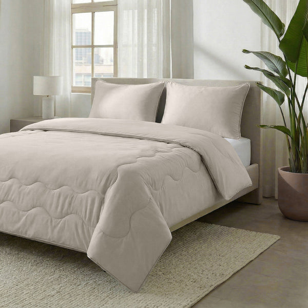 Kühlende Blue Cell Lazy Bettdecke Mit Bezügen Taupe
