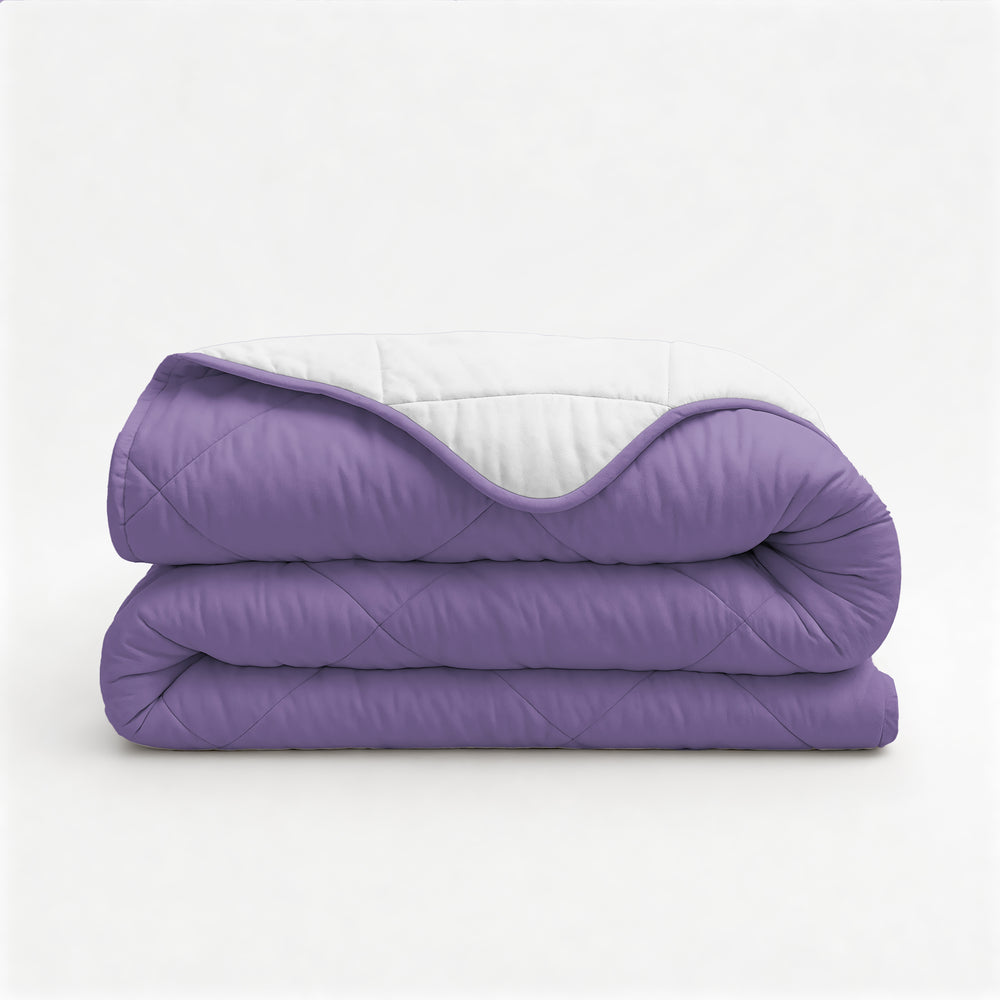 Lazy Bettdecke Uni Beige – Lavendel mit Kissenbezügen