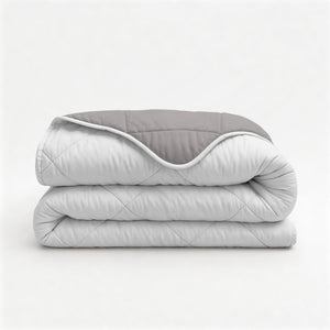 Lazy Bettdecke Uni Beige – Taupe/Grau mit Kissenbezügen