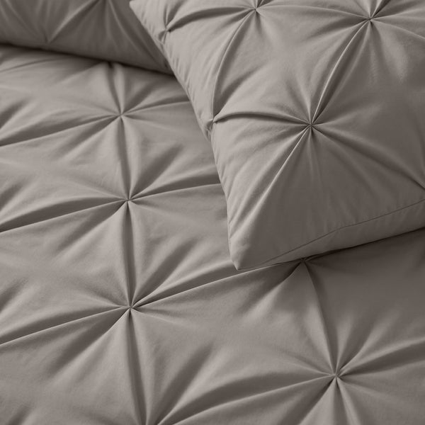 Bettdecke Ohne Bezug - Lazy Bettdecke Pintuck Taupe/Grau