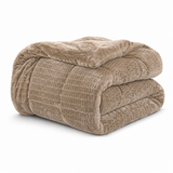 Bettdecke Ohne Bezug - Sherpa Flanell Easy Bettdecke - Beige