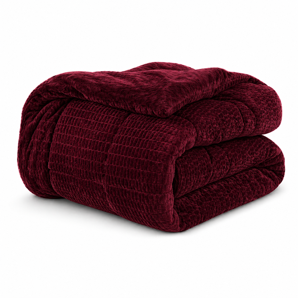 Bettdecke Ohne Bezug - Sherpa Flanell Easy Bettdecke - Bordeaux