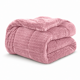 Bettdecke Ohne Bezug - Sherpa Flanell Easy Bettdecke - Dunkelrosa