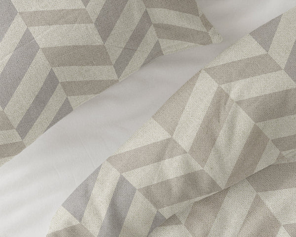 Bettbezug - Chevron Beige/Sand Flanell
