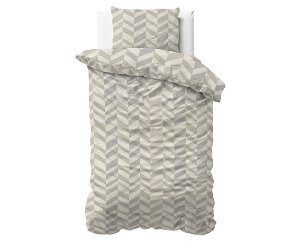 Bettbezug - Chevron Beige/Sand Flanell