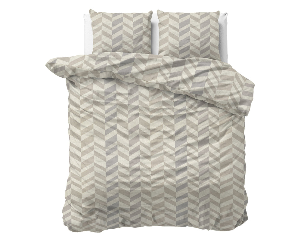 Bettbezug - Chevron Beige/Sand Flanell