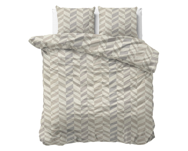 Bettbezug - Chevron Beige/Sand Flanell