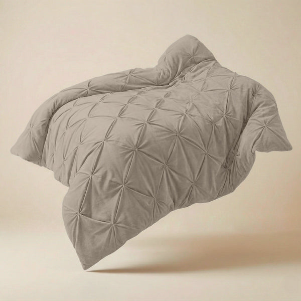 Bettdecke ohne Bezug  -  Quilt Diamond pintuck Light Taupe