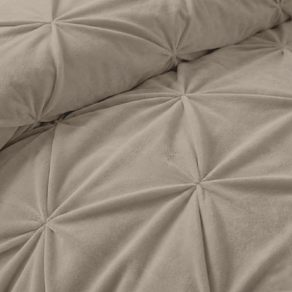 Bettdecke ohne Bezug  -  Quilt Diamond pintuck Light Taupe