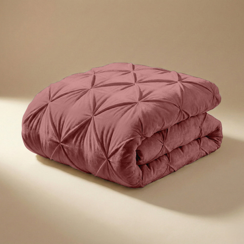 Bettdecke ohne Bezug  -  Quilt Diamond pintuck Pink