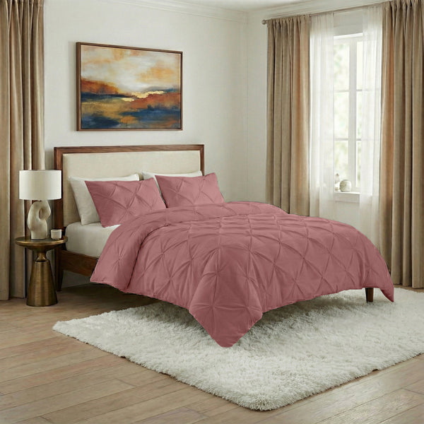 Bettdecke ohne Bezug  -  Quilt Diamond pintuck Pink