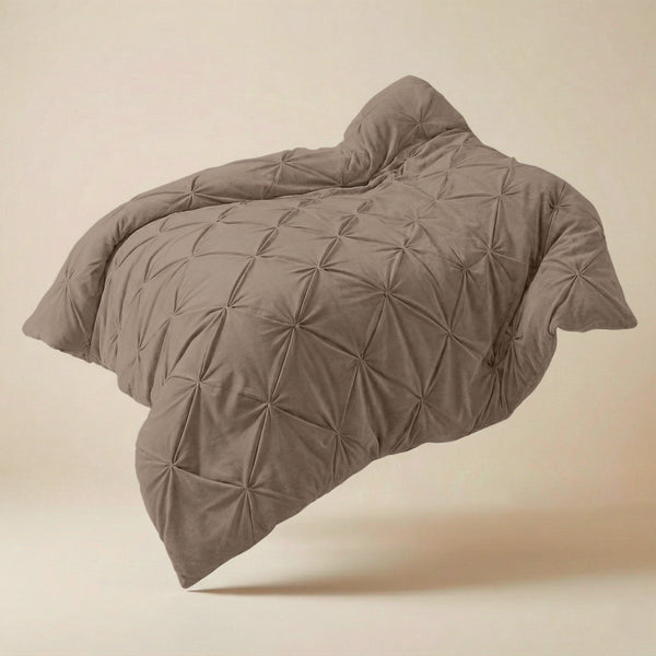Bettdecke ohne Bezug  -  Quilt Diamond pintuck Taupe