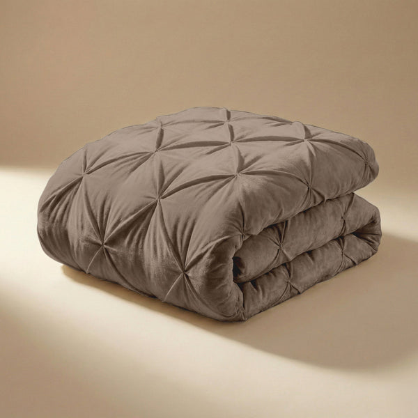 Bettdecke ohne Bezug  -  Quilt Diamond pintuck Taupe