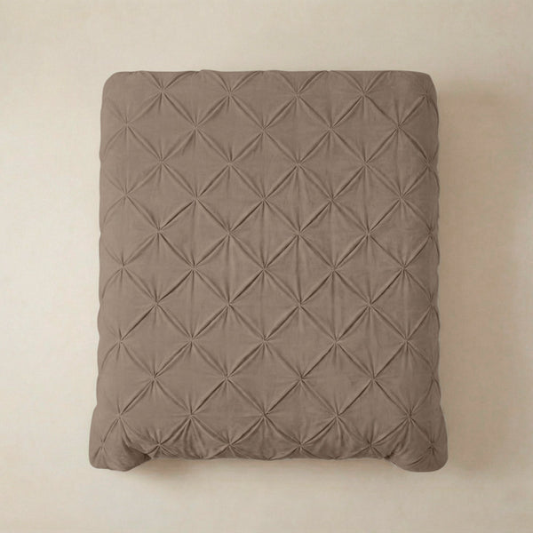 Bettdecke ohne Bezug  -  Quilt Diamond pintuck Taupe