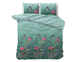 Bettbezug - Flower & Birds Turquoise