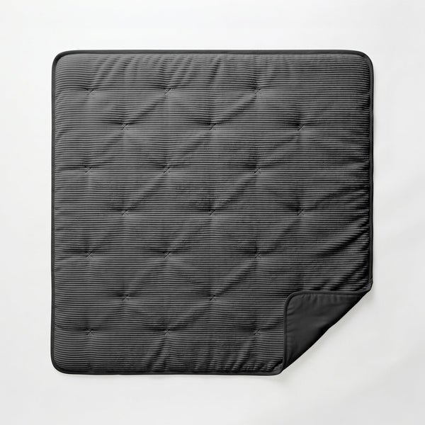 Bettdecke ohne Bezug – Lileo Cord Quilt – Anthrazit/Schwarz
