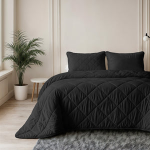 Bettdecke Ohne Bezug - Lileo Lazy Bettdecke Uni Schwarz Mit Kissenbezügen