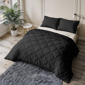 Bettdecke Ohne Bezug - Lileo Lazy Bettdecke Uni Schwarz Mit Kissenbezügen